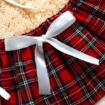 Halter Bra Top & Plaid Mini Skirt Lingerie Set With Matching Thong - Image 9