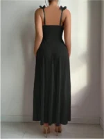 Sheer Mesh Maxi Nightdress Set with Floral Trim - Image 14