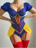 3pcs/Set Party Sexy Princess Strap Bodysuit Teddy Lingerie Bridal Lingerie For Rave - Image 4