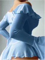 Sheer Lace Mesh Mini Dress Set Long Sleeve See-through Nightdress - Image 14