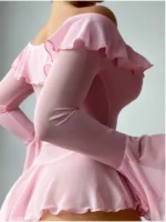 Sheer Lace Mesh Mini Dress Set Long Sleeve See-through Nightdress - Image 9