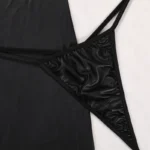 Black Lace-Trim Zip-Front Bodycon Mini Dress - Image 11