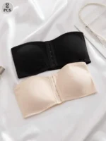 2-Piece Women's Front Closure Padded Bra Set – Multicolor Everyday Comfort Bras - Image 12