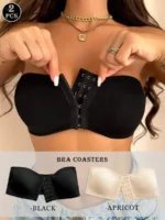 2-Piece Women's Front Closure Padded Bra Set – Multicolor Everyday Comfort Bras - Image 13