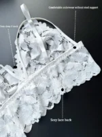 Plus Size Sexy Hollow Out Lace Bralette & Panty Lingerie Set - Image 29