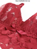 Plus Size Sexy Hollow Out Lace Bralette & Panty Lingerie Set - Image 8