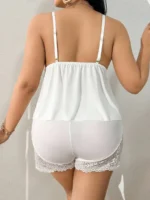 Plunge Lace Trim Cami Set - Image 10