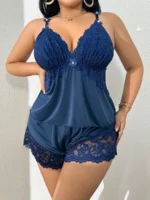 Plunge Lace Trim Cami Set - Image 15