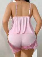 Plunge Lace Trim Cami Set - Image 20